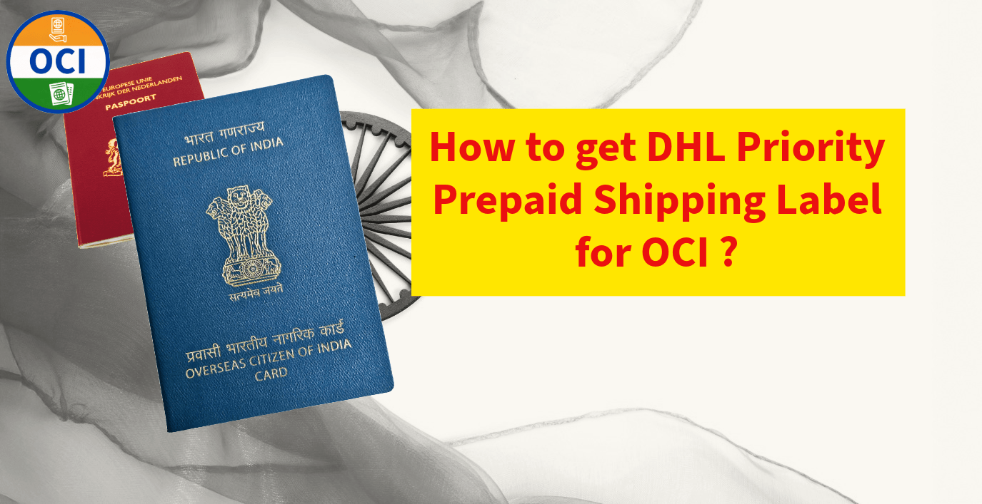 how to get DHL Prepaid priority shipping label for OCI in netherlands